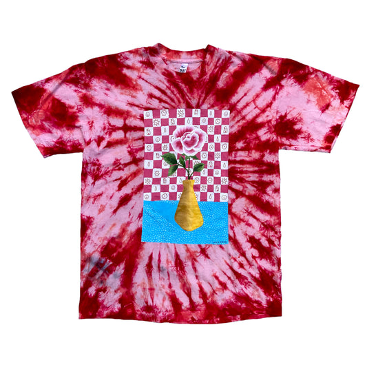 Hand dyed & painted Rose T